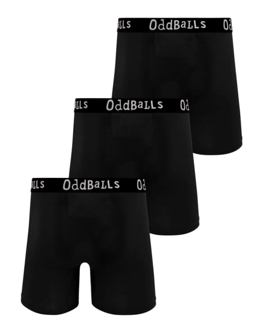 OddBalls Plain bamboo boxer shorts 3 pack in black - BLACK, 5 of 5
