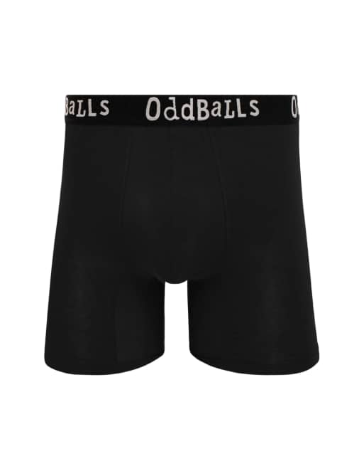 Oddballs Plain bamboo boxer shorts 3 pack in black, 3 of 5