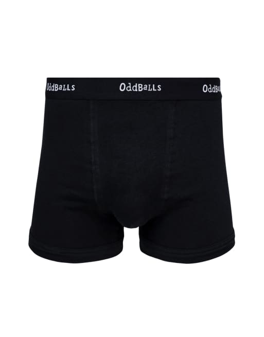Oddballs Plain cotton boxer shorts 3 pack in black, 3 of 4