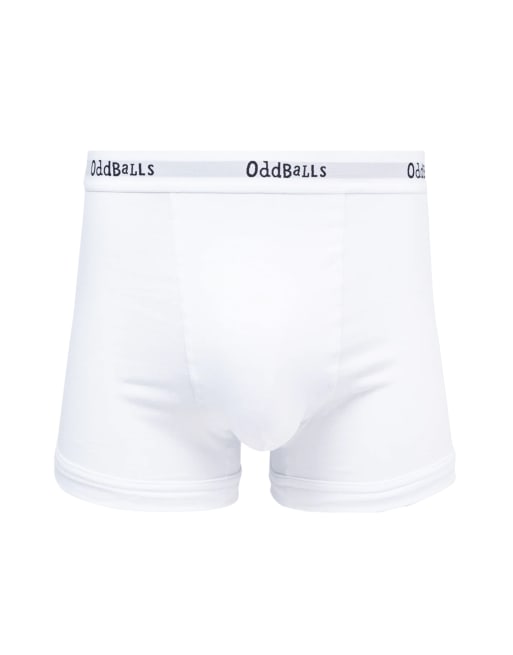 Oddballs Plain cotton boxer shorts 3 pack in white, 3 of 4