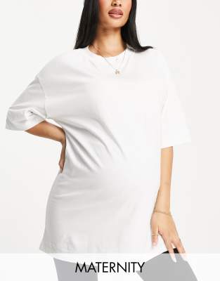 фото Однотонная белая oversized-футболка topshop maternity-белый