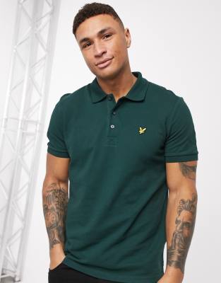 фото Однотонная футболка-поло lyle & scott-зеленый