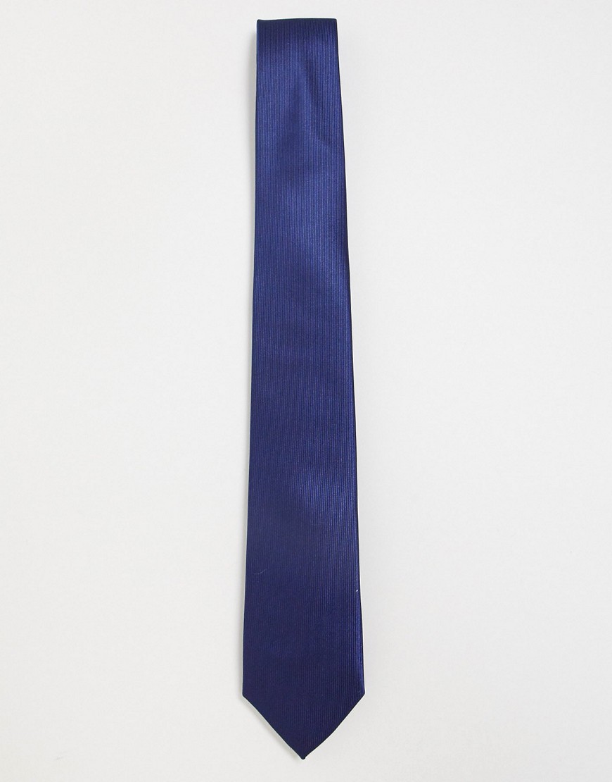 фото Однотонный атласный галстук gianni feraud-темно-синий