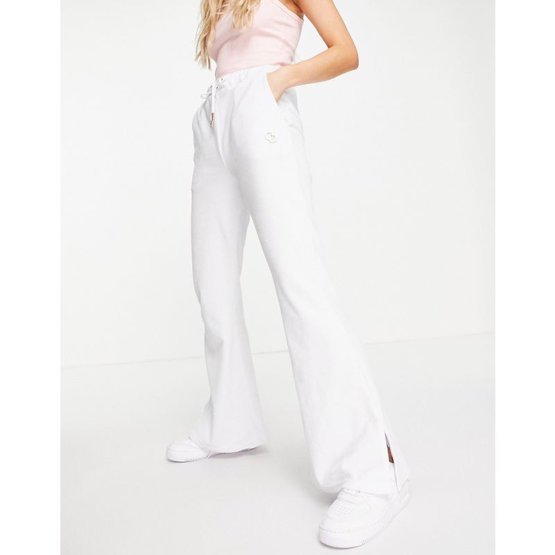 Coordinati Donna ODolls Collection - Pantaloni bianchi con fondo ampio in velour in coordinato
