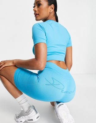 ODolls Collection sportswear bum motif runner booty short in blue