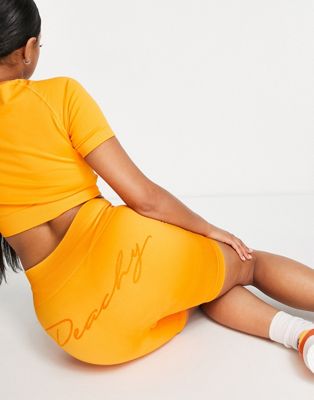 ODolls Collection sportswear bum motif runner booty short in orange