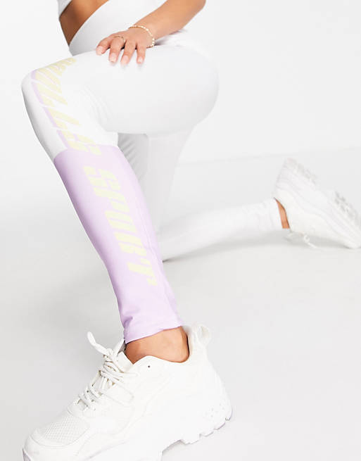 ODolls Collection sportswear contrast motif detail legging in white