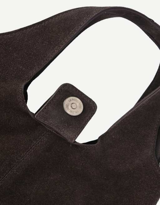 Off The Hook Alanis suede tote bag with shoulder strap in brown, 4 of 7