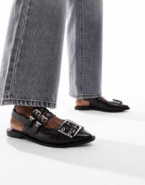 OFF THE HOOK 'ALDERBROOK' Block Heel Leather Comfort Flat Sandals in Patent Brown - view 1