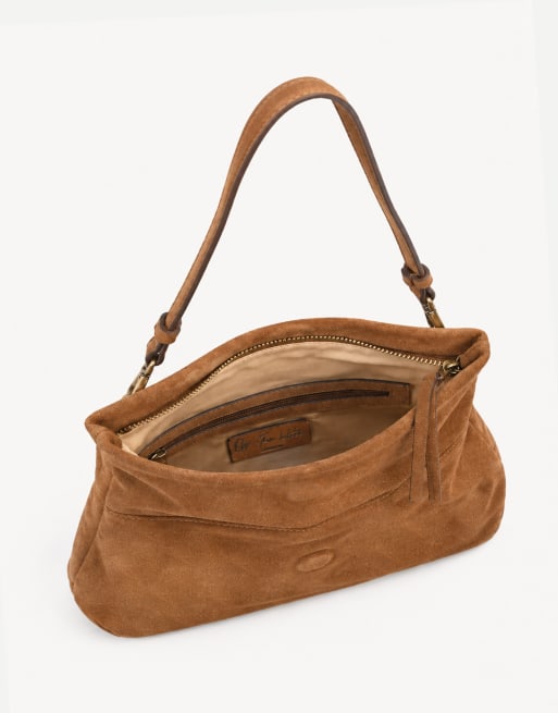Off The Hook Amos suede fold over shoulder bag in tan, 3 of 6