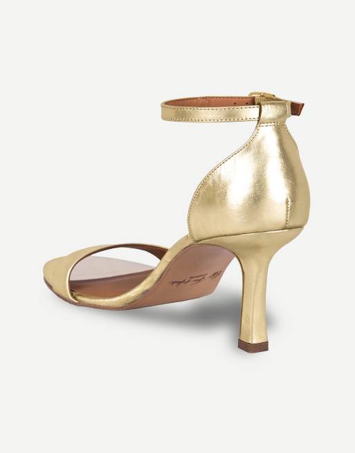 Off The Hook Ashleigh leather stiletto heeled sandals in metallic gold, 6 of 7