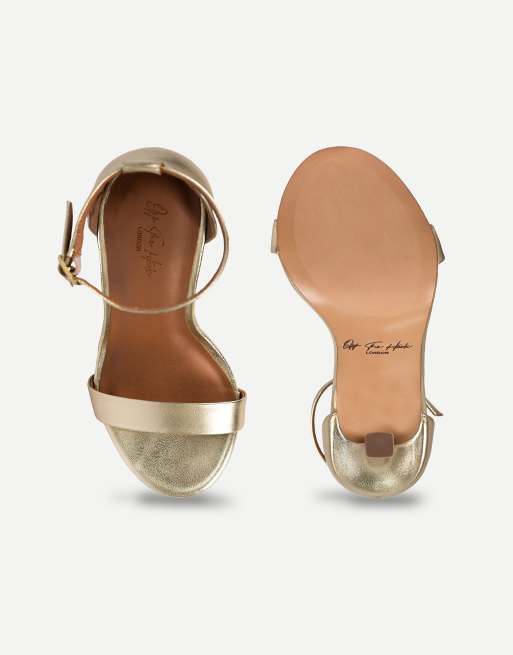 Off The Hook Ashleigh leather stiletto heeled sandals in metallic gold, 7 of 7