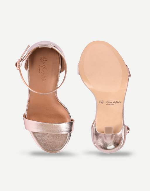 Off The Hook Ashleigh leather stiletto heeled sandals in metallic peach, 7 of 7