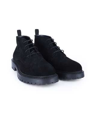 AXEL' - Chukka-Schnürstiefel in Schwarz für Herren Wildleder Schwarz 46