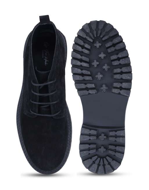 Off the hook 'AXEL' men's suede chukka ankle lace-up black boots in black suede, 2 of 4