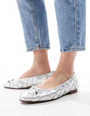 Off The Hook - Ballerines en cuir effet marbré - Argenté