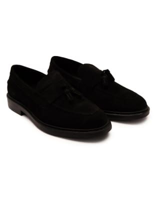  Blaine suede leather slip-on tassel loafers 