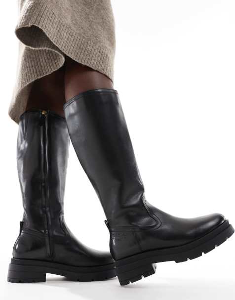 Off The Hook - Bond - Stivali al ginocchio stile biker neri in pelle - view 1