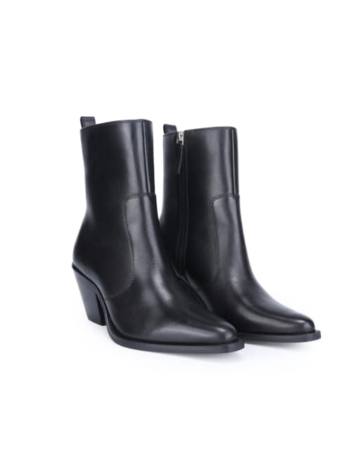 Off The Hook Bridge leather block heel ankle boots in black, 2 of 4