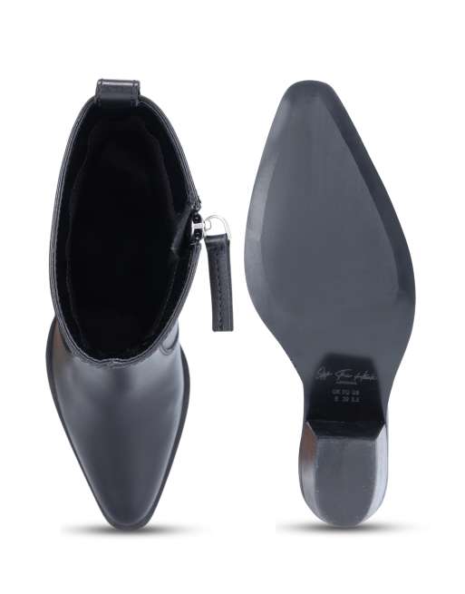 Off The Hook Bridge leather block heel ankle boots in black, 3 of 4