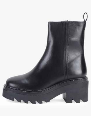 Off The Hook bridgford ashley high-ankle anti slip stylish black leather boots in black