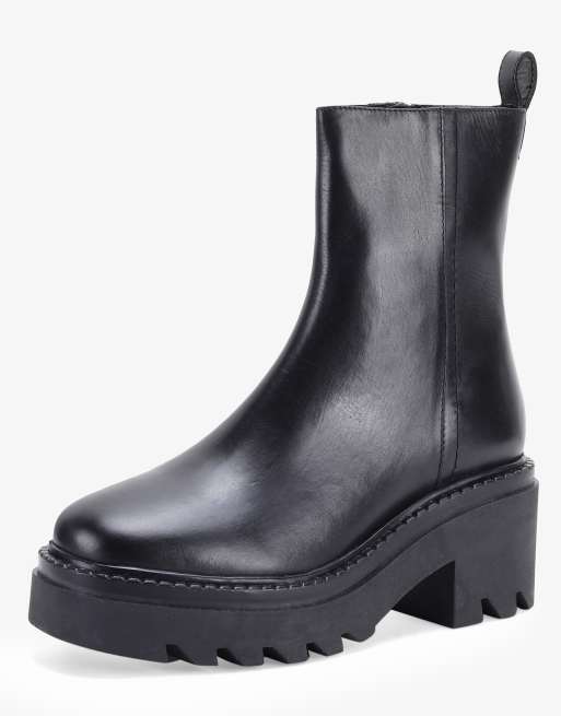 OFF THE HOOK BRIDGFORD High Ankle Stylish Leather Boots in Black