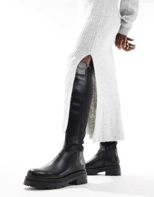  'BRIXTON' leather biker knee zip boot  
