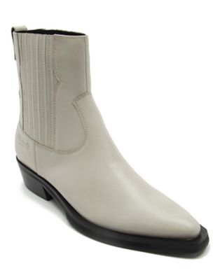 Off The Hook bromley western chelsea high ankle boot in white - ASOS Price Checker