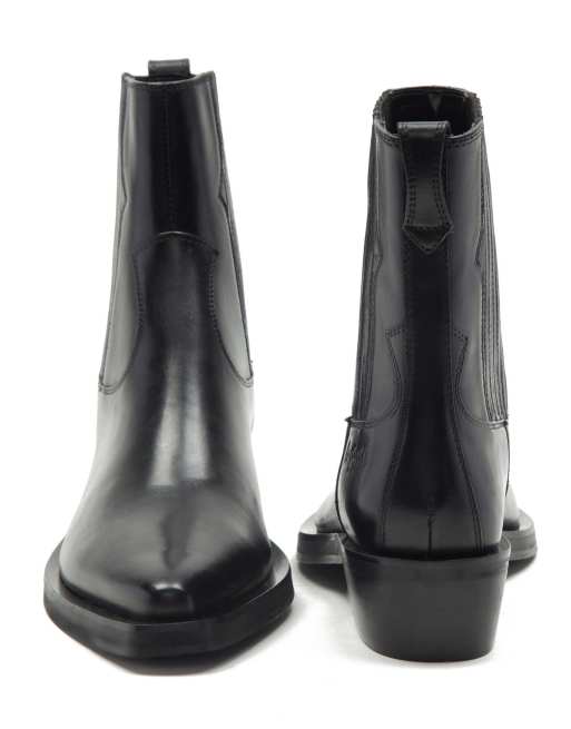 OFF THE HOOK BROMLEY western leather chelsea high ankle boot in black , 2 of 4