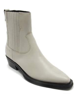 Off The Hook Bromley western leather chelsea high ankle boot in white