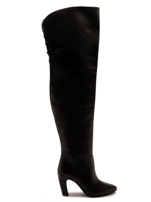  Carmen over-the-knee boots with block heel and back lace detail 