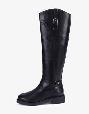 Off The Hook 'carnaby' gino stylish tall knee high leather black boots in black