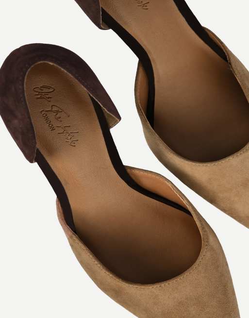 Off The Hook Carter d'orsay court shoes in tan brown suede, 4 of 7