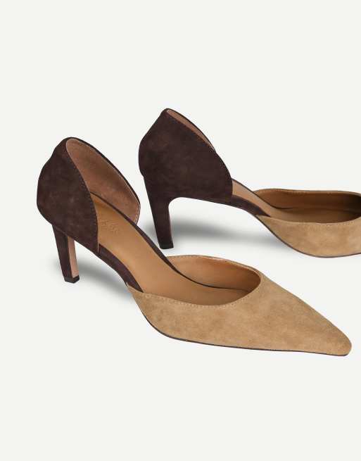 Off The Hook Carter d'orsay court shoes in tan brown suede, 5 of 7