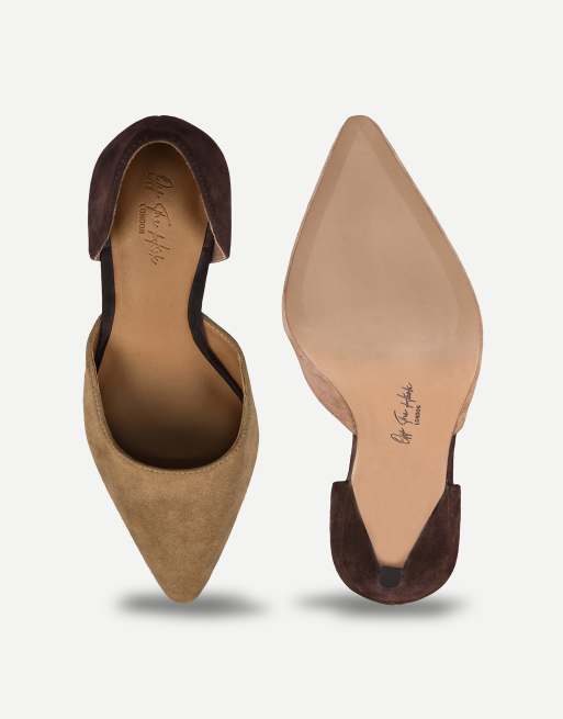Off The Hook Carter d'orsay court shoes in tan brown suede, 7 of 7