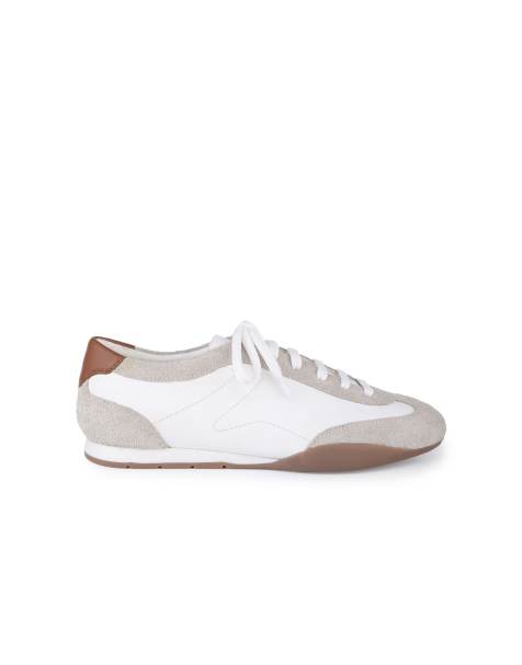 Off The Hook Cassie leather casual lace-up low-top trainers in off white - view 1
