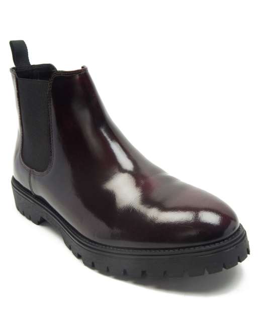 Off The Hook - Chase - Instap-chelsea boots van leer in bordo