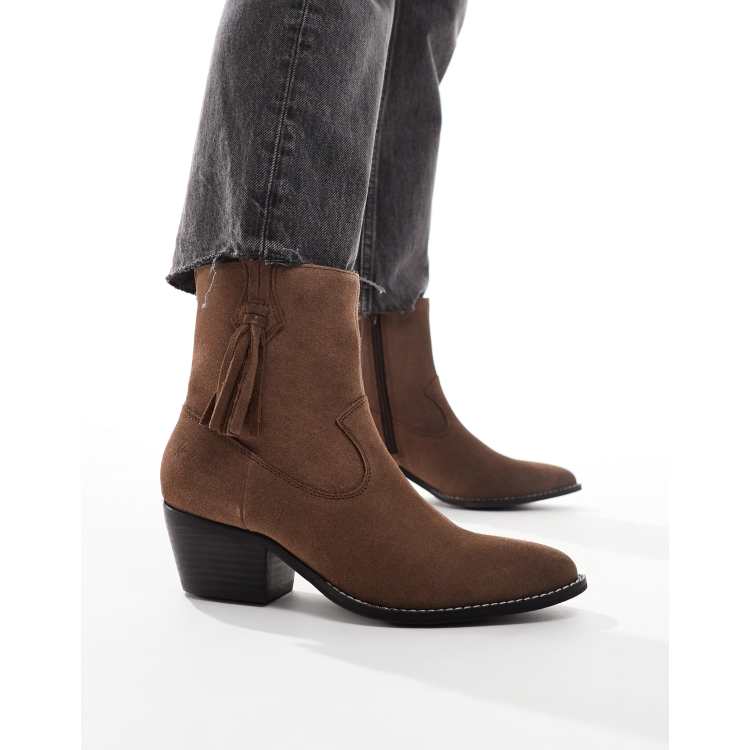 OFF THE HOOK clapton leather ankle boots in almond ASOS
