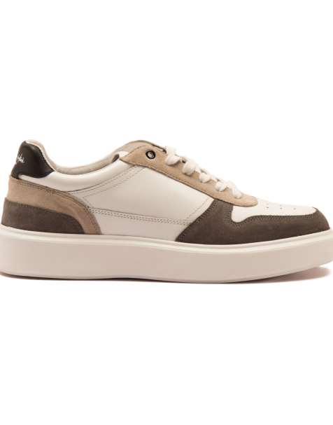 OFF THE HOOK 'DYLAN' Suede Leather White Elevated Platform Mens trainers - view 1