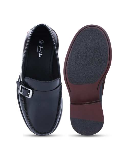 Off The Hook Eaton leather buckle loafers in black, 2 of 4