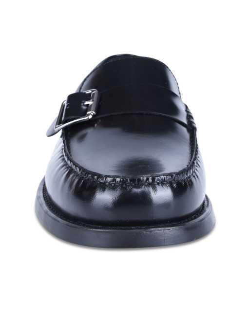Off The Hook Eaton leather buckle loafers in black, 4 of 4