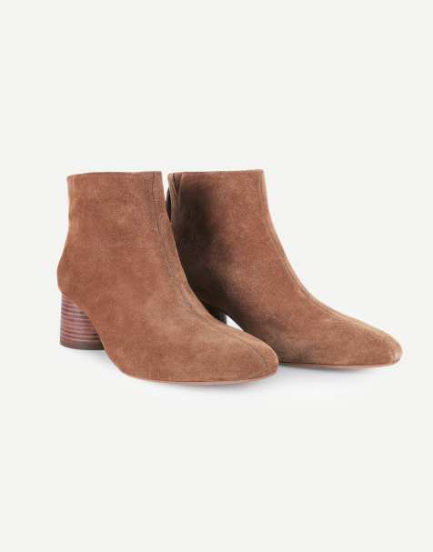 Off The Hook Elara suede block-heeled ankle boots in cognac suede - view 1