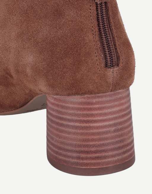Off The Hook Elara suede block-heeled ankle boots in cognac suede, 6 of 7
