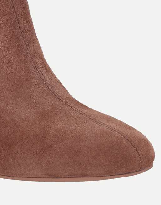 Off The Hook Elara suede block-heeled ankle boots in cognac suede, 7 of 7