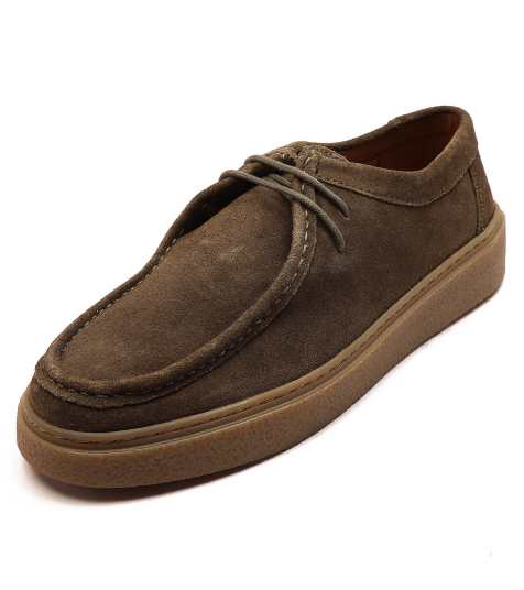 Off The Hook - 'Els' - Casual suède bootschoenen met veters in legergroen - view 1