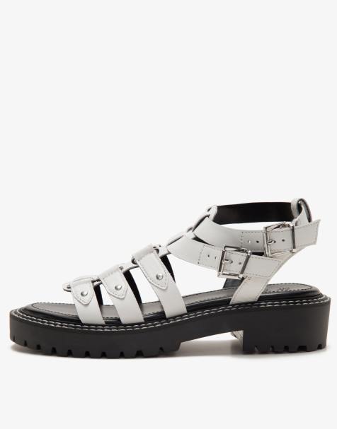 OFF THE HOOK ELVERSON double strap western sandals in white - view 1