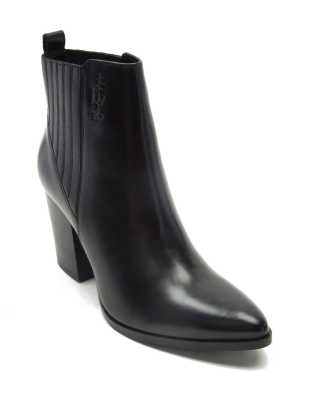 Off The Hook - Finsbury - Leder-Stiefeletten in Schwarz mit hohem Absatz