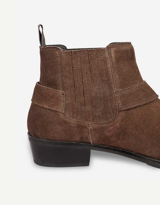 Off The Hook Freeman suede western harness ankle boots in brown, 6 of 7