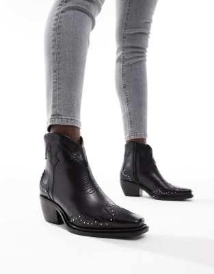Off The Hook - Grange - Ankle-Boots aus Leder in Schwarz