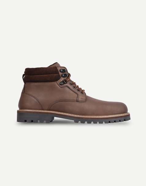 Off The Hook Hanks leather lace-up worker boots in brown - view 1